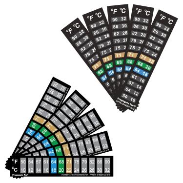 Imagem de Cole na tira do termômetro, visor de temperatura digital para fermentação, preparação, vinho, cerveja, kombucha ou aquários. 50 – 90 F (10 – 32 C) Adesivo 5 – Vertical e 5 Combo Horizontal