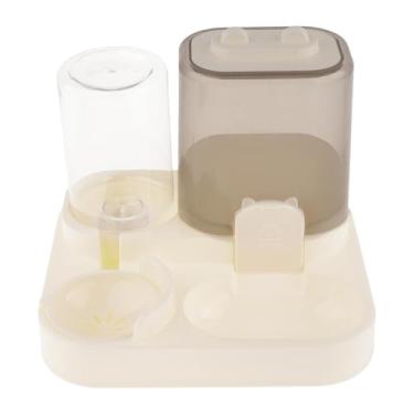 Imagem de ShengQuanHao Alimentador Automático para Animais de Estimação 2 em 1, Recipiente para Alimentos, Bebedouro Doméstico, Tigela Compacta Removível para Comida de Gato, Claro