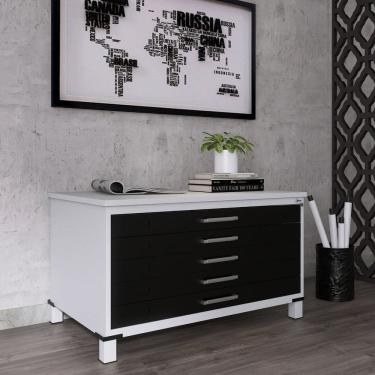 Imagem de Mapoteca Mont 5 Gavetas 71,3cm X 120,4cm Aço Cinza/Preto