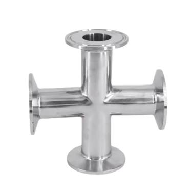 Imagem de 19-108mm Pipe OD 1.5"/2"/2.5"/3"/4" Stainless Steel 304 4 Way Cross Sanitary Tri Clamp Fitting Home Brew(51mm OD K64mm)