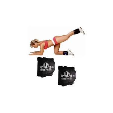 Imagem de Kit Par de Caneleiras de 2KG Cada MOB + LORD FITNESS Tornozeleiras Anilha Perna Musculação Peso Total 4KG