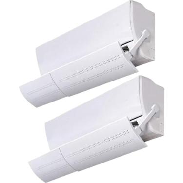 Imagem de Kit 2 Defletores de Ar Condicionado Split Universal Ajustável – Direcionador de Ar Frio e Quente, 103x19x18 cm, Branco