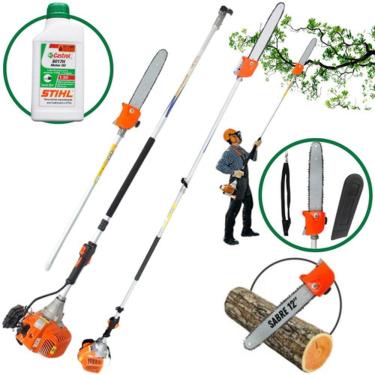 Imagem de Motopoda Vulcan Trent Vp3300l A Gasolina Com Extensor 2,90mt + Oleo Stihl 2T. Atinge ate 4,90 Metros.