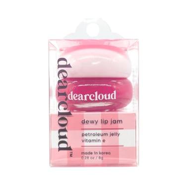Imagem de dearcloud Dewy Lip Jam – Protetor labial hidratante e brilho com vitamina E, cuidados com a pele coreana (lichia rosa)
