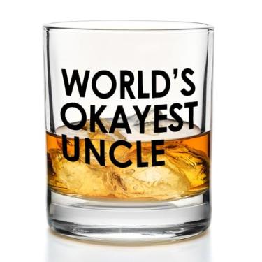 Imagem de Yomisex Copos engraçados de uísque para tio 283 g, presentes para tio de aniversário e Natal da sobrinha e sobrinho copos de pedras antiquadas para beber uísque bourbon escocês, coquetel, licor, vodka