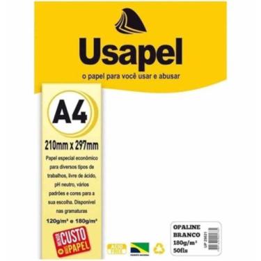 Imagem de Papel a4 opaline 180g c/ 50 folhas branco - usapel