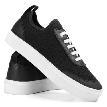 Imagem de Sapatênis Casual Masculino Feminino Tênis Cano Baixo Skate Sola Reta L