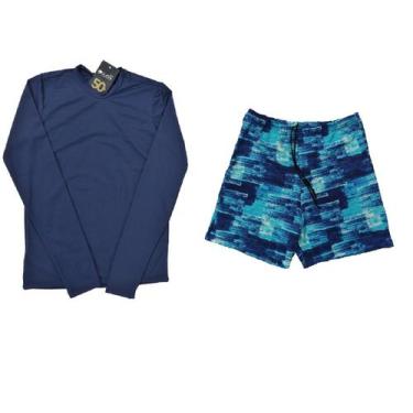 Imagem de Conjunto adulto masculino proteção UV (camiseta e bermuda) - Gérbya, P