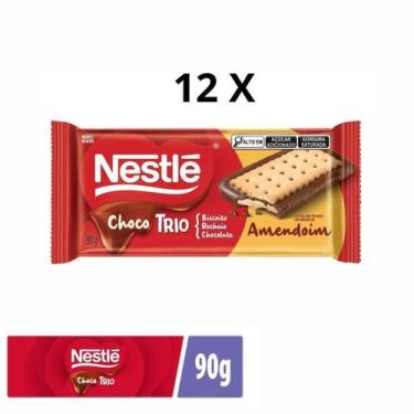 Imagem de Chocolate Nestlé Chocotrio Amendoim 12 Barras De 90G - Nestle