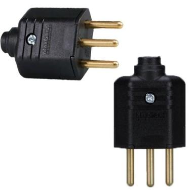 Imagem de 30 Plug Plugue Tomada Macho 3 Pinos 10a Preto Margirius