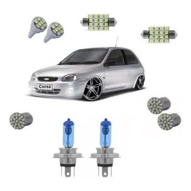 Imagem de Kit Lampada Super Branca E Led Corsa Wind Sedan Classic Gm - Techone