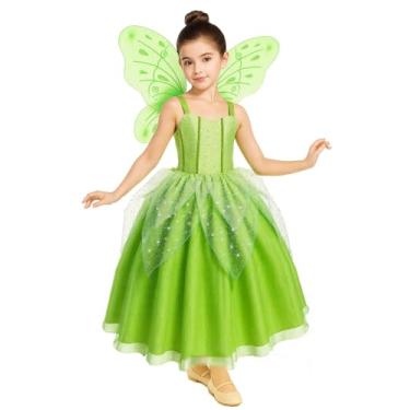 Imagem de Fantasia de sininho para meninas vestido chique de festa de Halloween com asas de borboleta