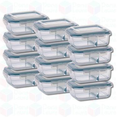 Imagem de 12 Pote de Vidro Hermético com Divisoria p/ Marmita Airfryer - QUALITY