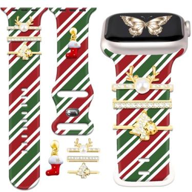 Imagem de Pulseira de substituição para relógio de Natal com pulseira compatível com Apple Watch de 38 mm, 40 mm, 41 mm, 42 mm, iPhone iWatch Series Ultra 10, 9, 8, 7, SE, 6, 5, 4, 3, 2
