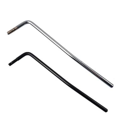 Imagem de CCeCCe Pacote com 2 hastes de metal Tremolo Arm 6 mm rosqueadas Whammy Bar para guitarra elétrica Epiphone Stratocaster Sistema Tremolo sem para-choque cromado + preto