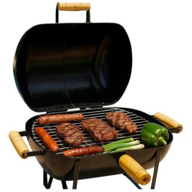 Imagem de Churrasqueira Bafo Portátil Pequena Carvão Economica (Preto)