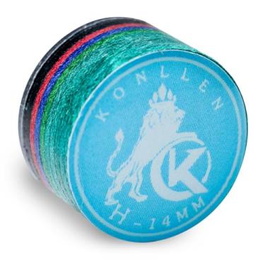 Imagem de KONLLEN Pontas de taco de bilhar arco-íris com pontas transparentes SX/SS/S/M/MH/H 11 mm/14 mm 9 camadas de pontas de taco de bilhar de pele de porco 1 peça (14 mm-H-SkyBlue)