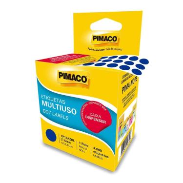 Imagem de Etiqueta adesiva rolo com 4000 etiquetas Azul - Pimaco
