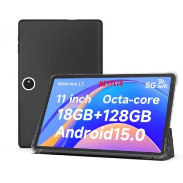 Imagem de Tablet de 11 polegadas, 16 GB + 128 GB, tablet Android 14, expansível de 1 TB, câmera de 13 MP, processador Octa-Core 5G WiFi 8000 MAH, bateria de 28 cm IPS HD Touchscreen Google Tableta.
