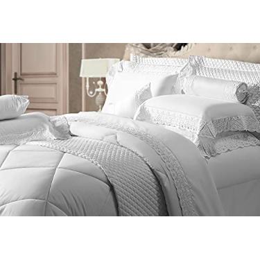 Imagem de COBRELEITO CHATEAU VERSAILLES - BRANCO REAL - CETIM 400 FIOS - QUEEN 3 PÇS 240X260