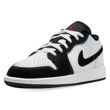 Imagem de Tênis infantil Air Jordan 1 Low SE (HF3188-106, branco/preto/prata fosco/vermelho fogo), Branco/preto/prata fosco/vermelho fogo, 17