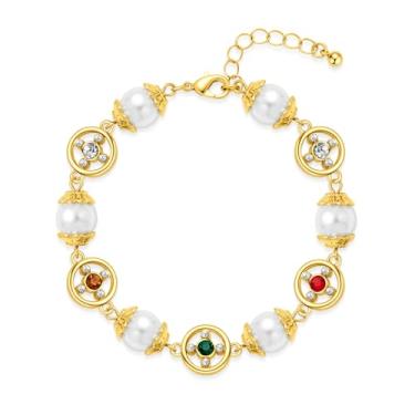 Imagem de SHANG JIURUI Pulseiras de prata grossas femininas luxuosas com pedras preciosas multicoloridas, pulseira larga para presente de joias modernas (B506-2), adjustable, Latão, Zircônia cúbica