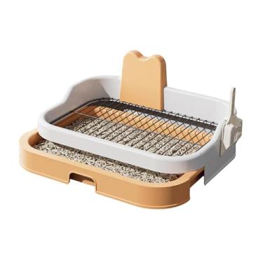 Imagem de Generic Vaso sanitário para cães, bandeja higiênica para cães de pequeno e médio, comadre, suporte para xixi de filhotes, tapete de treinamento, Laranja Branco