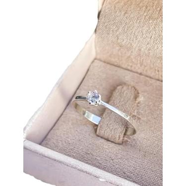 Imagem de Par de Alianças em Prata 950 com Anel Solitário, 3mm, Zircônia Transparente, Acabamento Boleado