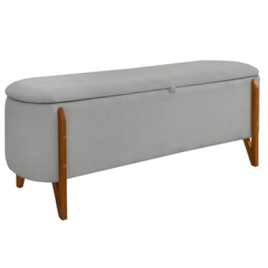 Imagem de Calçadeira Sapateira Bau Organizador Estofado Puff Baú para Armazenamento em Quarto e Escritório - Móveis para Quarto, Minimalista Modern, Recamier(Cinza Claro)