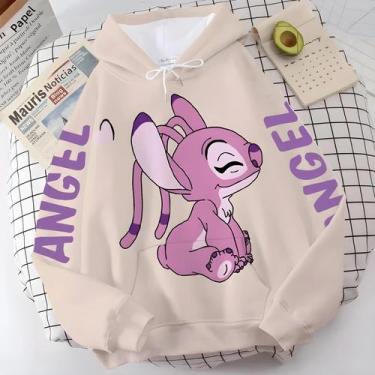 Imagem de Moletom Unissex Disney Stitch Angel Monster Com Capuz E Bolso Para Mul