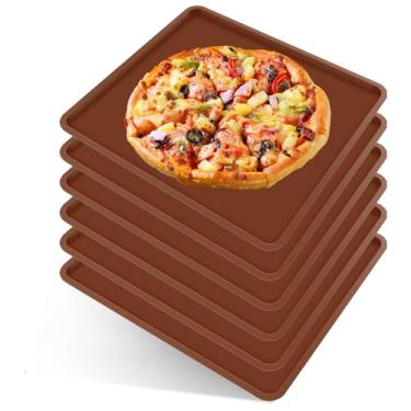 Imagem de 4/6 peças de folhas de desidratador de silicone com borda, forro de bandeja de silicone para desidratador, tapetes de desidratador reutilizáveis, bandejas de desidratador de frutas, tapetes de secador