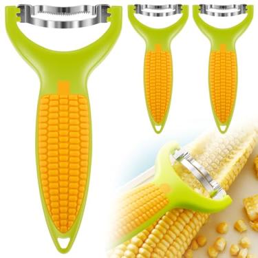 Imagem de LCZNXJJY 3 peças de descascador de milho para espiga de milho, descascador de milho de aço inoxidável 304, ferramenta de cozinha decapador de milho, separador rápido de espiga de milho, ferramenta de