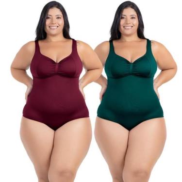 Imagem de Kit Maiô Plus Size Natação Hidroginástica Alta Sustentação - HYPE MODA