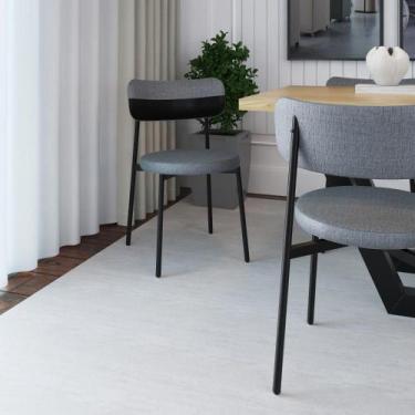 Imagem de Cadeira de Jantar Kyta Tecido Mesclado Est.Preta - Metalig