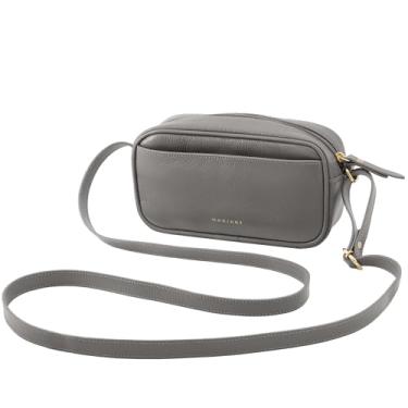 Imagem de Mariart Quinoa Bolsa Transversal Feminina de Couro Bovino Legítimo (Cinza)