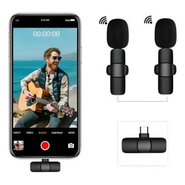 Imagem de Microfone de Lapela Sem Fio Portátil p/ Gravação Áudio Vídeo iPhone An