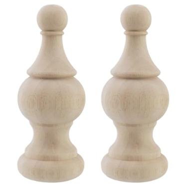 Imagem de Chinflly 2 peças de acabamentos decorativos de madeira 60 x 150 mm com ferragens de montagem, escadas, varão de cortina para artesanato faça você mesmo escadas