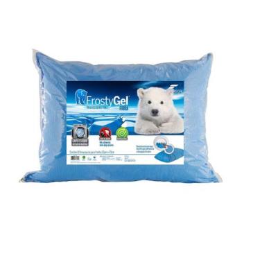 Imagem de Travesseiro Frostygel Fibra Lavavel Fibrasca AntiÁcaro Noites mais fre