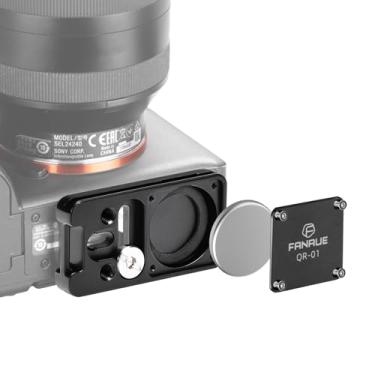 Imagem de Suporte de liberação rápida para AirTag, ARCA compatível com parafusos de 1/10.2 cm-20, compatível com câmeras Canon, Sony, Nikon, Fujifilm e mais, placa de base oculta