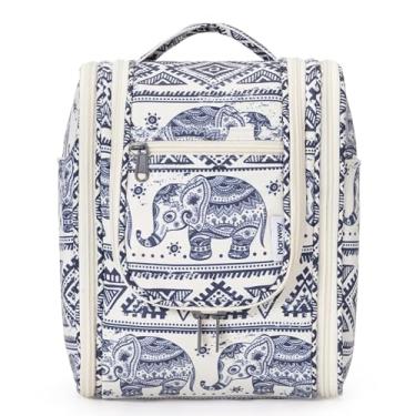 Imagem de Narwey Bolsa organizadora de maquiagem cosmética para viagem, B - Elefante, Azul, Medium