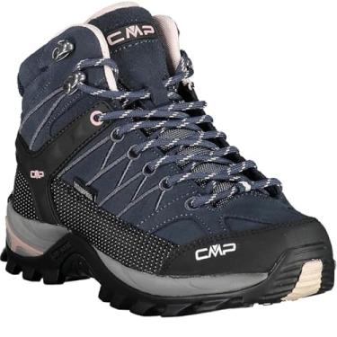 Imagem de CMP Bota feminina Rigel Mid impermeável para trilha – Tênis de trilha leve com suporte de tornozelo e aderência para todo o terreno. Projetado na Itália. (53UG ASPHALT-ANTRACITE-ROSE, US Footwear