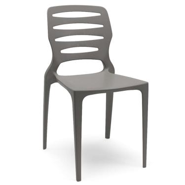 Imagem de Cadeira Para Cozinha Área Gourmet Jardim Empilhável Larsen P03 Basalto - Lyam Decor