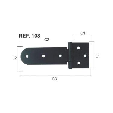Imagem de Dobradiça de Aço Pintada de Porta e Portão Reforçadas N 108