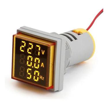 Imagem de Voltímetro 3em1 Amperímetro Frequência 0-99Hz Snetec SVQ3-22, Amarelo