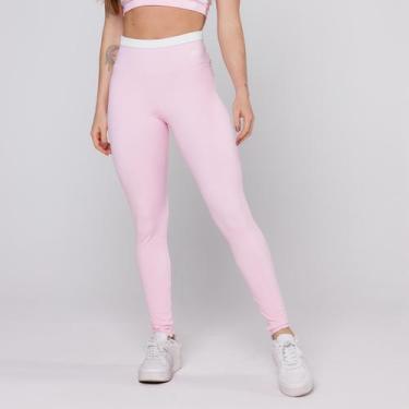 Imagem de Calça Legging Academia Feminina com cós Branco Fitness Poliamida Eleva