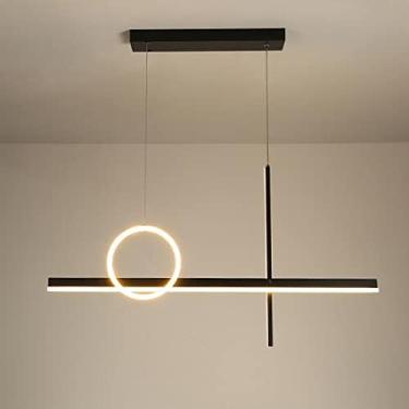 Imagem de Luminária de sala de jantar criativa Luminária pendente de design retangular moderno LED regulável com controle remoto Luminária de mesa de jantar Lustre Sala de estar Estudo Cozinha Ilumina