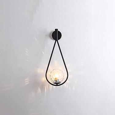 Imagem de Luminária de parede de vidro martelado, arandela de metal moderna, luminária de parede geométrica E27 para cabeceira interna, luminárias para sala de estar, quarto, cabeceira, bar, sala de e