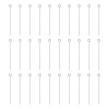 Imagem de HARFINGTON 100 pinos de cabeça de olho aberto, 4 cm, 40 mm, mini pinos de fio de metal, contas, pequenas agulhas a granel para brinco, pingente, colar, pulseira, berloque, joias, descobertas