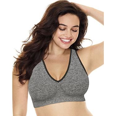 Imagem de Just My Size Sutiã feminino Pure Comfort Racerback MJ1280, Cinza-escuro mesclado, X