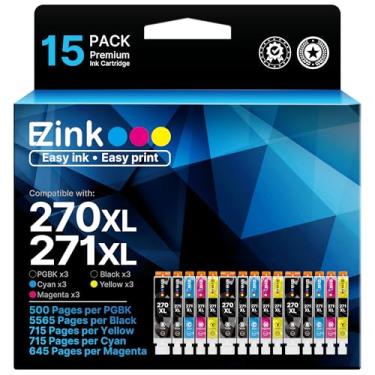Imagem de E-Z Ink Tinta de impressora PGI-270XL CLI-271XL compatível com cartuchos de tinta Canon 270 271 XL para uso com Pixma MG5720 MG5721 MG5722 MG6820 MG6821 MG6822 TS5020 TS6020 MG7720 TS8020 TS902 0